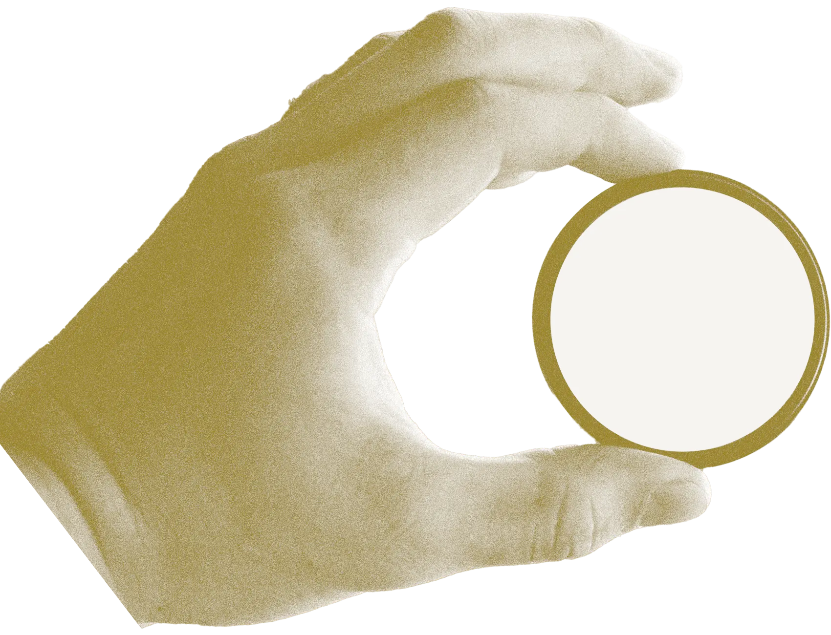 Imagen decorativa de mano sosteniendo una lente