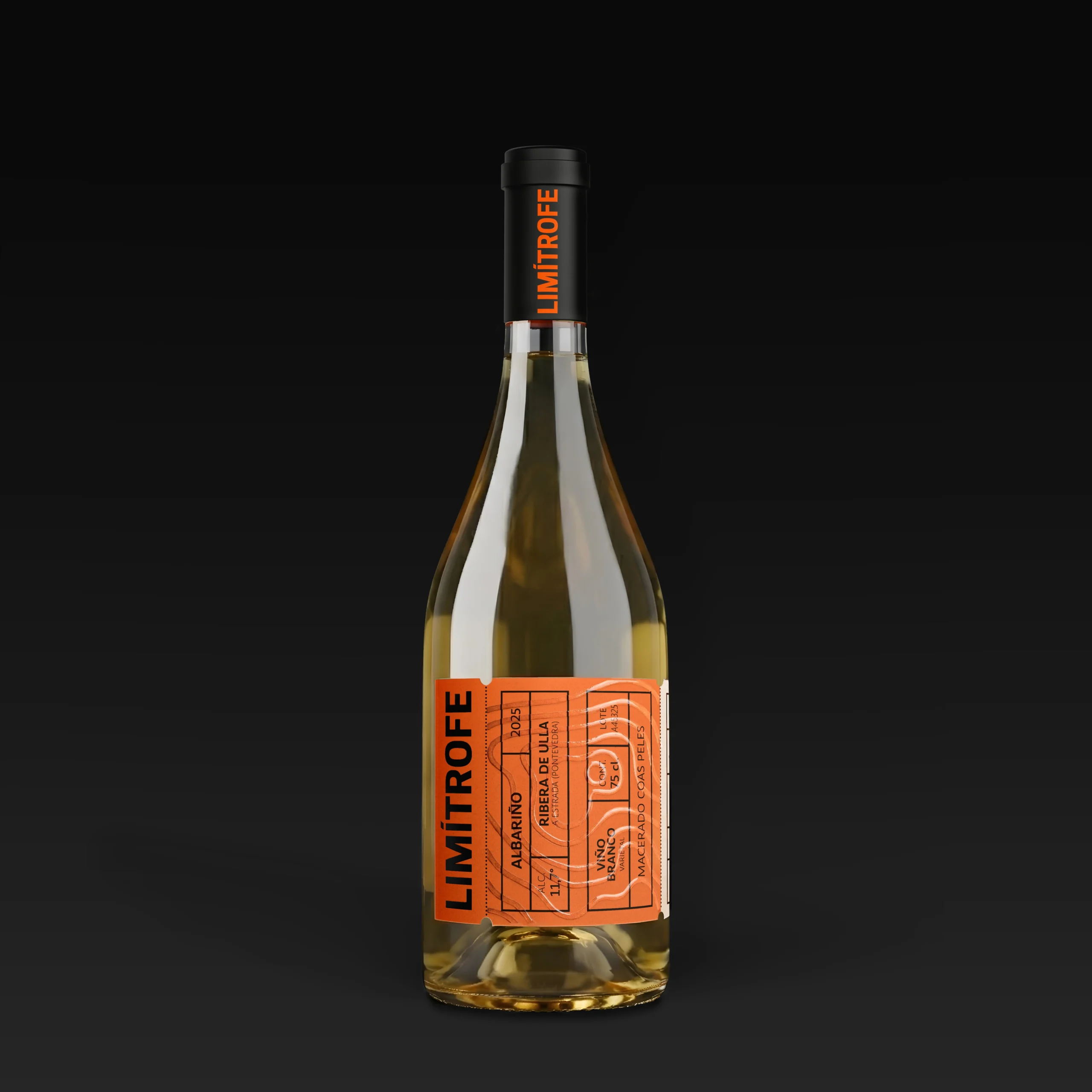 Mockup de botella de vino Limítrofe